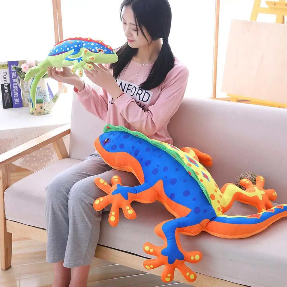 

3D Stuffed Gecko Lizard Soft Plush Animal Fluffy Doll Pillow Cushion Sleeping Toy Kids Gift