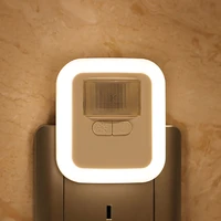 led plug in motion sensor light wall night lamp 30s 120s lighting time adjustable for living room bedroom stairs ac110 240v