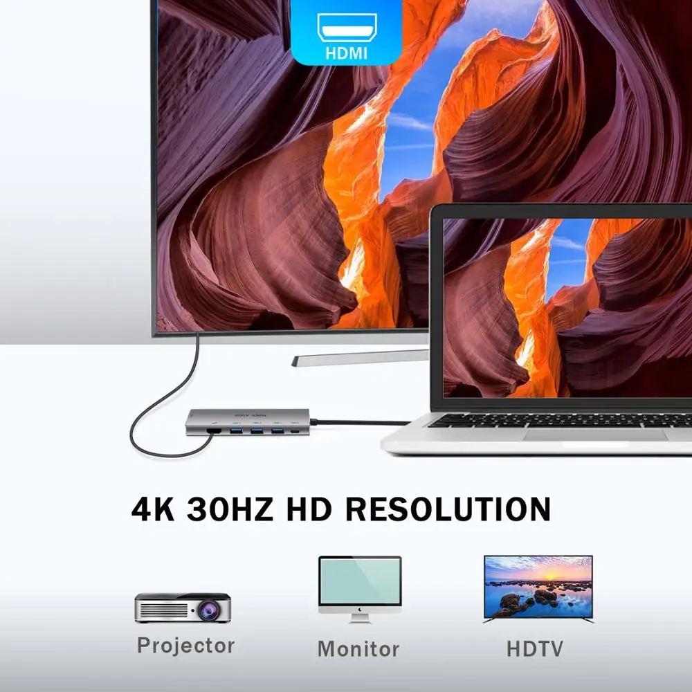 OTG USB концентратор 3 0 C HDMI порта разветвитель Мульти Тип хаб VGA Адаптер док станция