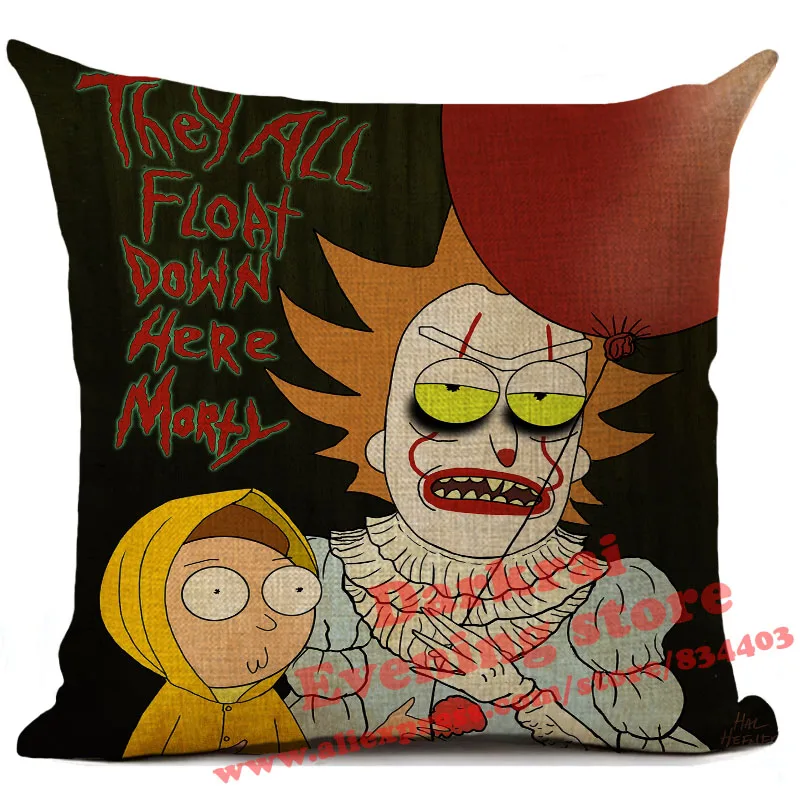 

Cartoon Rick And Morty Cushion Cover Funny Linen Pillow Cover Living Room Sofa Car Throw Pillows Home Decoration Pillowcase