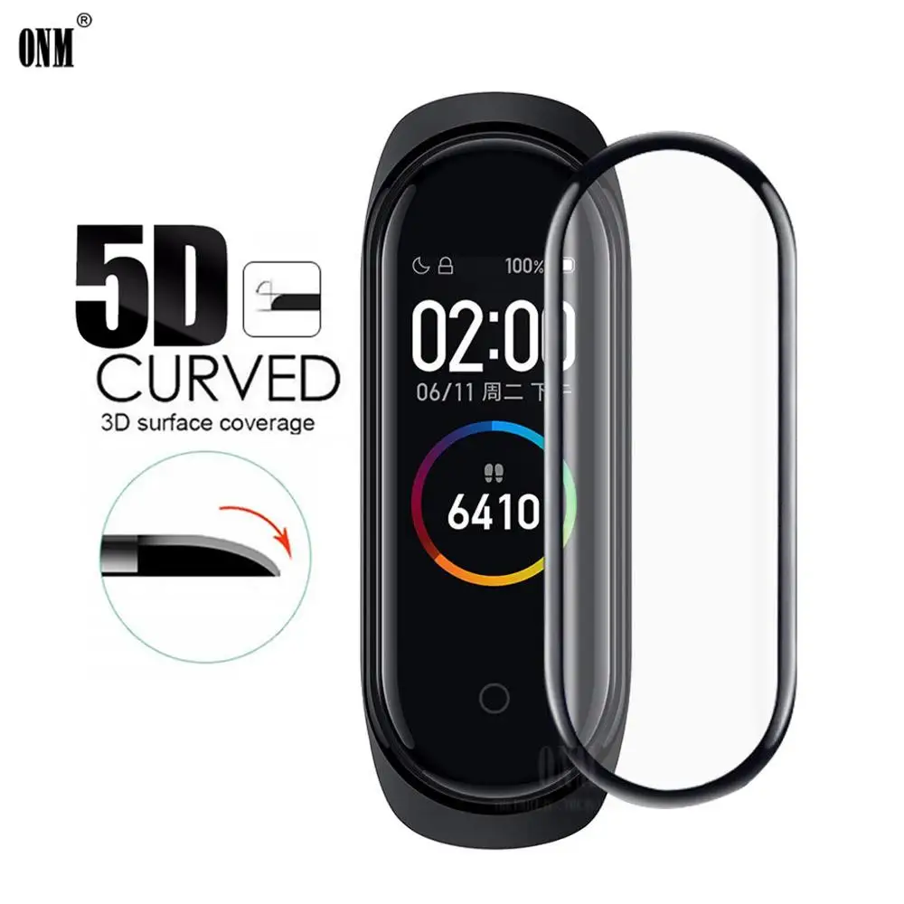 5D изогнутый край Полное покрытие мягкая прозрачная защитная пленка для Xiaomi Mi Band 4