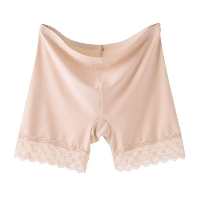 Женские ультра тонкие бесшовные кружевные безопасные штаны дамское нижнее белье