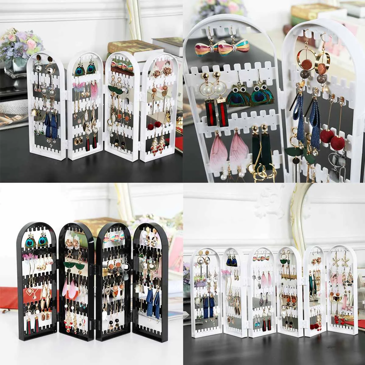 Пластиковая прозрачная витрина для сережек-гвоздиков с отверстиями 120/180/240/360