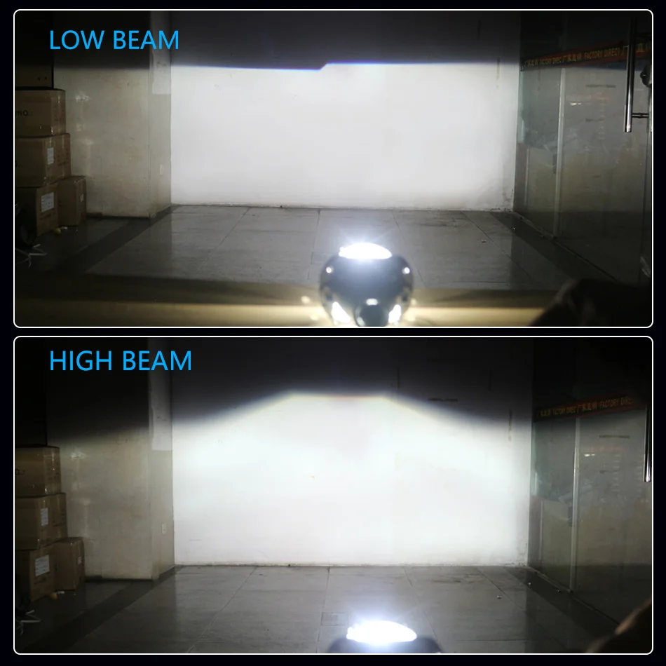 KAFOLEE 2.5 inch Mini Bi -Xenon HID Projector Headlight Lens Retrofit Fit H4 H7 Car Head Lamp 9005 9006 W/Daytime lights running |