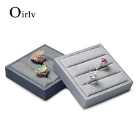 oirlv new high end pu leather creative elastic terms ring display plate home storage arrangement jewelry store display box