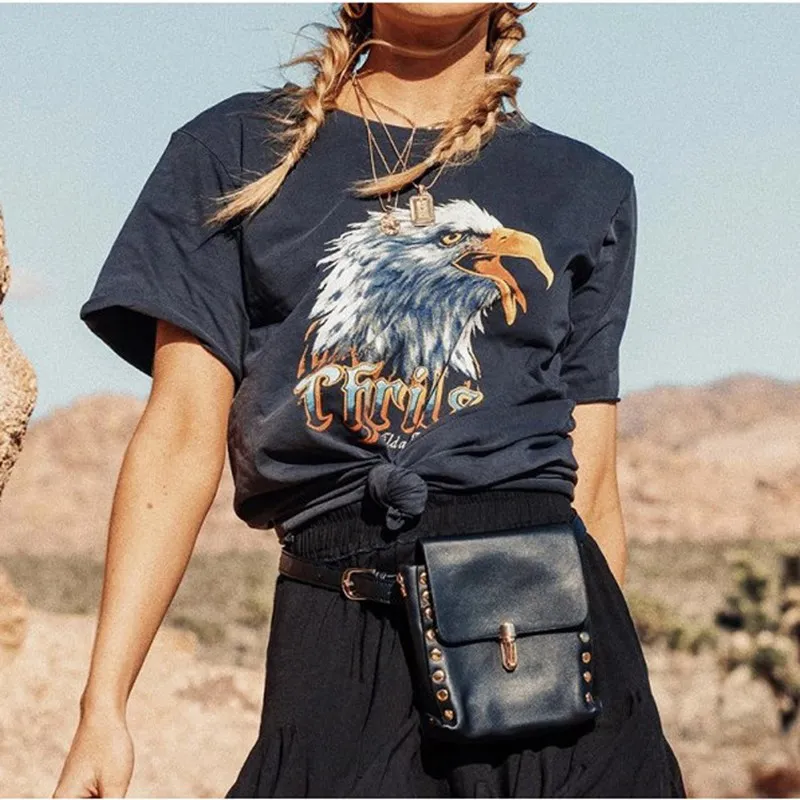 Орел с буквенным принтом Graphic Tee для женщин Новая одежда детей короткими рукавами