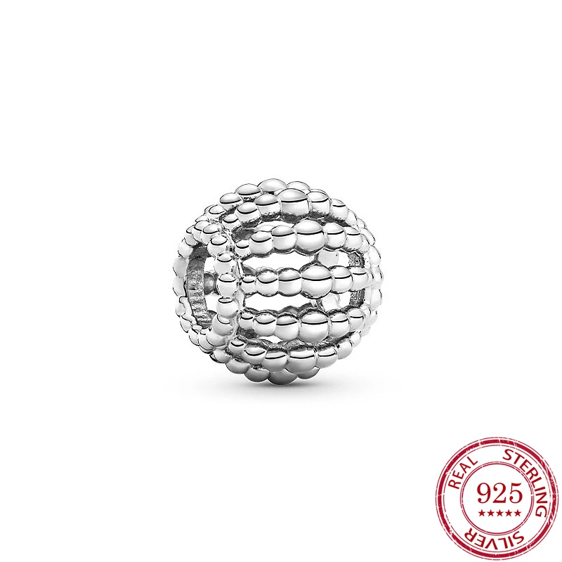 100% Серебряные круглые бусинки-подвески из стерлингового серебра подходят для браслетов и ожерелий Pandora. Ювелирные изделия для женщин. Подарок для изготовления ювелирных украшений.