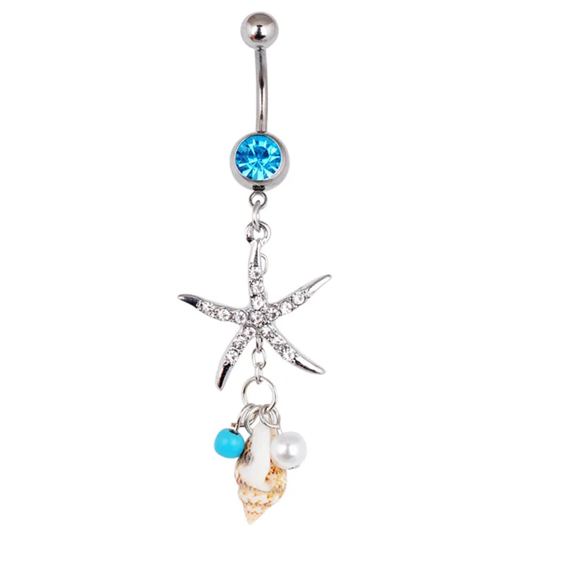 Кольцо из хирургической стали 316L для пупка украшение пирсинга тела с кристаллами