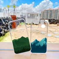 hand painted landscape clear phone case for iphone 12 11 13 pro max 7 8 plus se 2020 xr x xs max scenery soft transparent cover