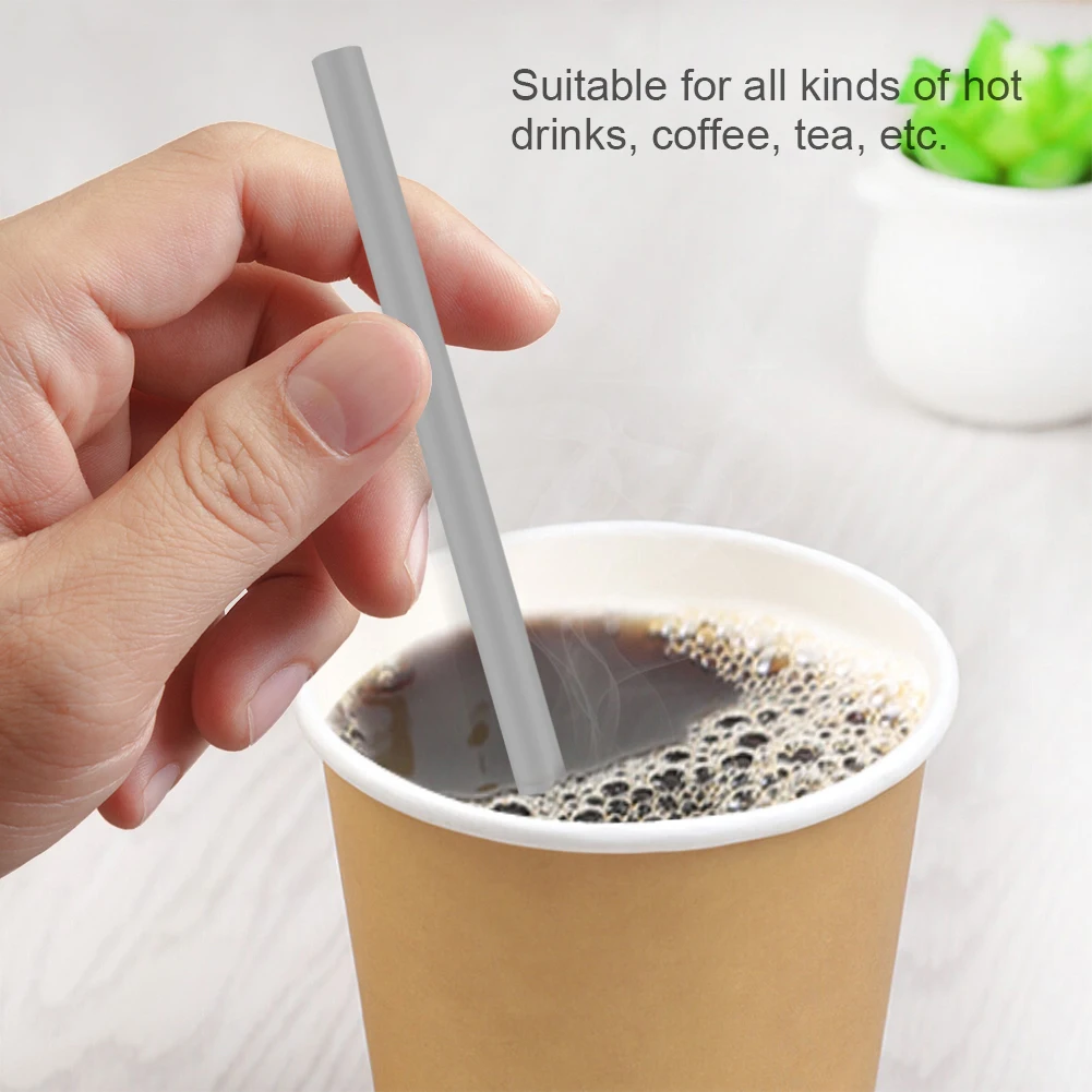 6 шт. многоразовые силиконовые соломинки Легкая очистка высокотемпературные