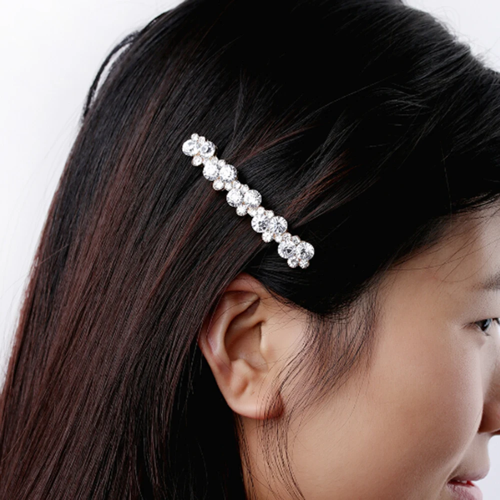 

Hot Sale 5 Colors Korean Crystal Pearl Elegant Women Barrettes Hair Clip Hairgrips Hairpin Girls Hair Accessories