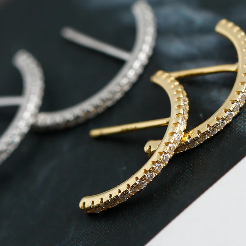 

BOAKO Real 925 Sterling Silver Curves Line Small Stud Earrings for Women Minimalist Fine Jewelry Accessories Gifts Wedding 2020