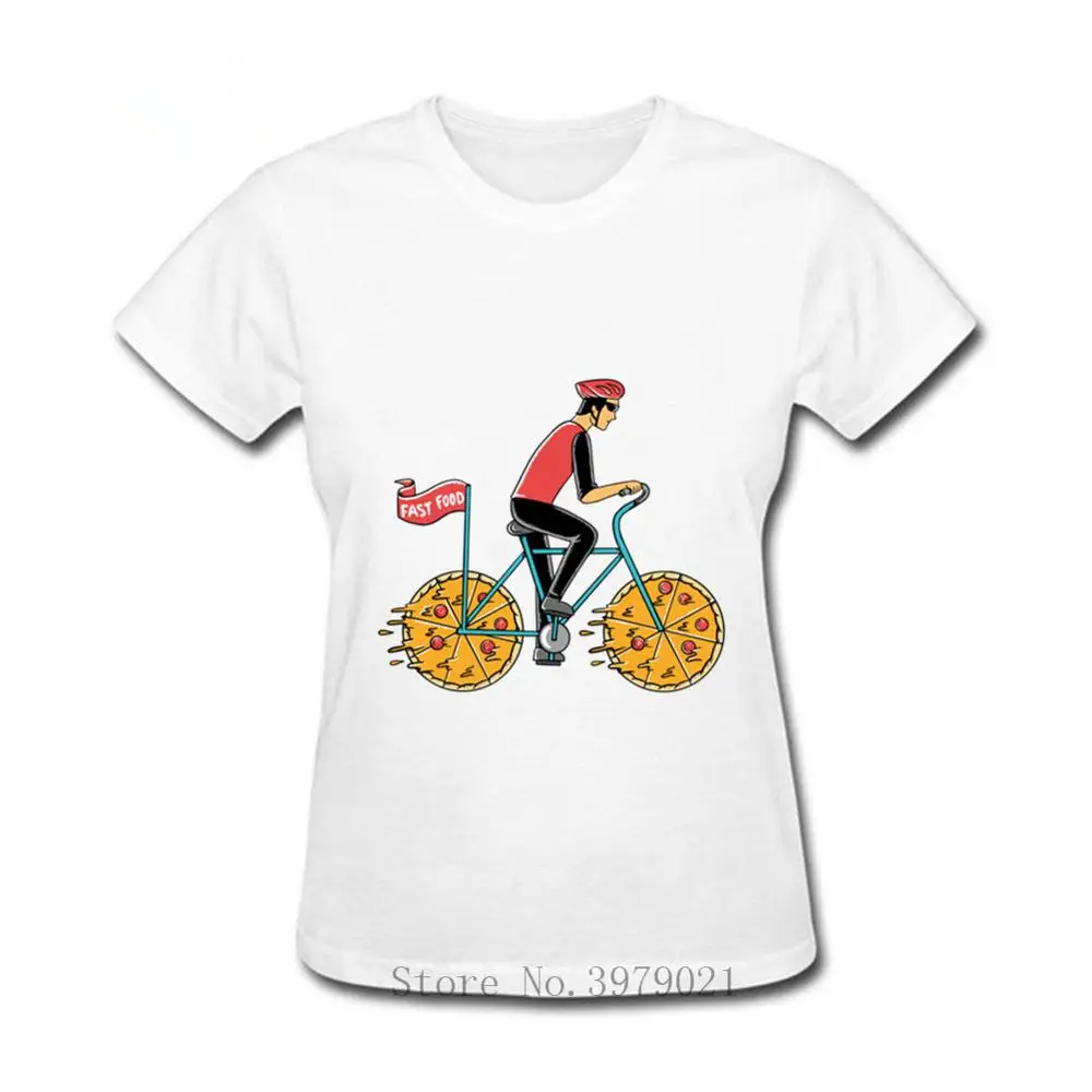 Женская Винтажная футболка для езды на велосипеде пицце велосипедистской горе |