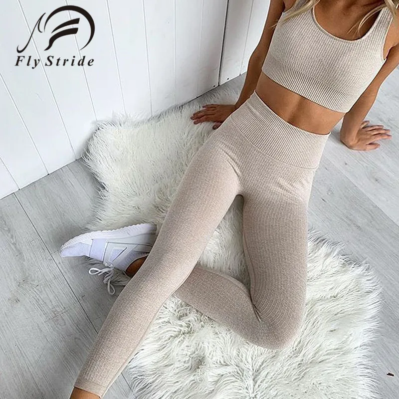 

Women Suit Yoga Set Long Sleeve Crop Top Sport Bra Gym Clothing High Waist Pants Fitness Leggings Running Vest Training Sportswe