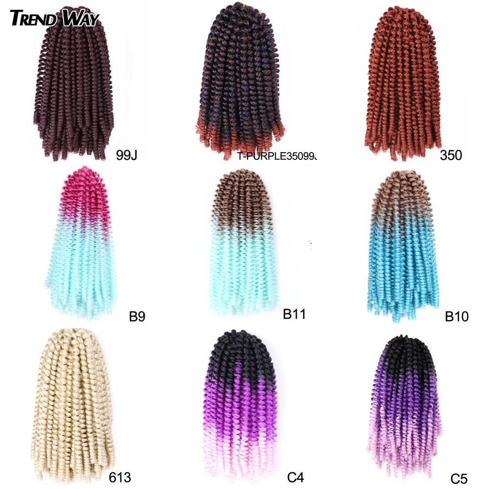 

8inch Ombre Spring Twist Hair For Women Crochet Braids Passion Twist Synthetic Braiding Hair Extensions Fashion Daily Life