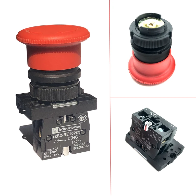 Новый красный гриб переключатель аварийной остановки XB2 ES542 22 мм НЗ N/C кнопочный