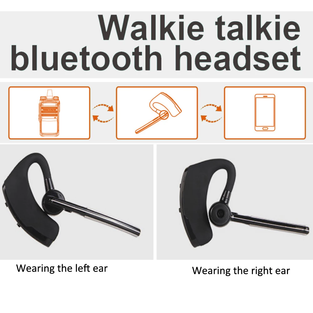 Walkie talkie Bluetooth Headset For Kenwood Wireless PTT Earphone For BaoFeng UV-82 UV-5R 888S UV5R Two Way Radio Moto Bike