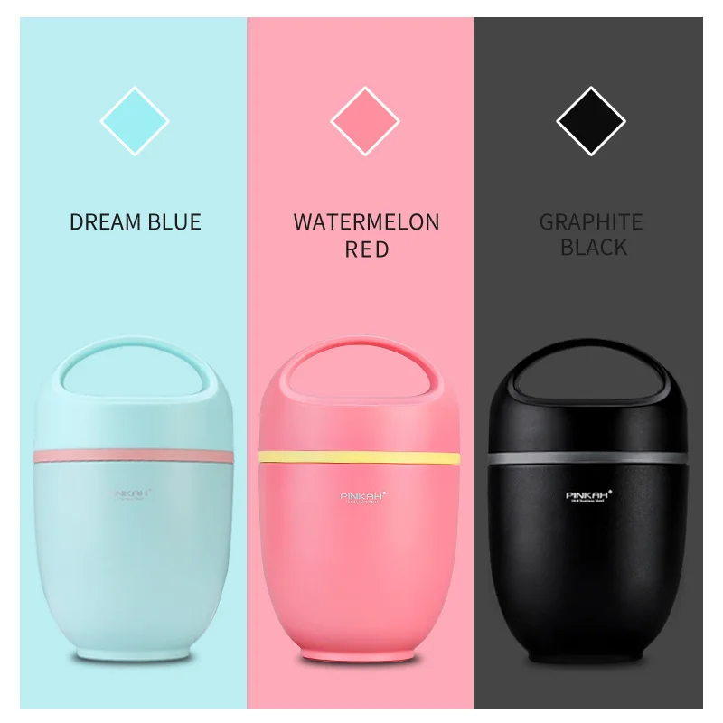 

Pinkah Lunch Box Vacuum Insulated Keep Warm Leakproof Containers 2-Layer Stainless Steel Thermal Food Jar With Spoon 820ml