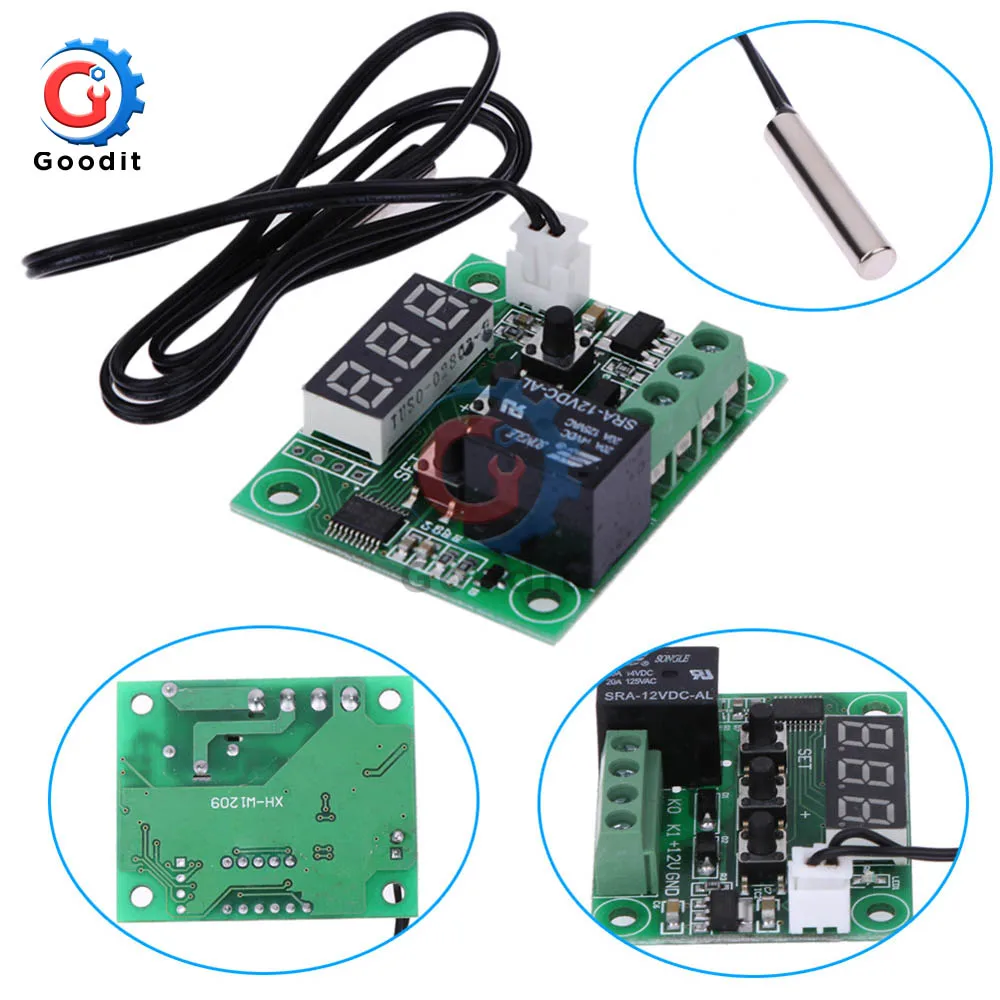 Цифровой светодиодный термостат W1209 термометр с контролем температуры модуль