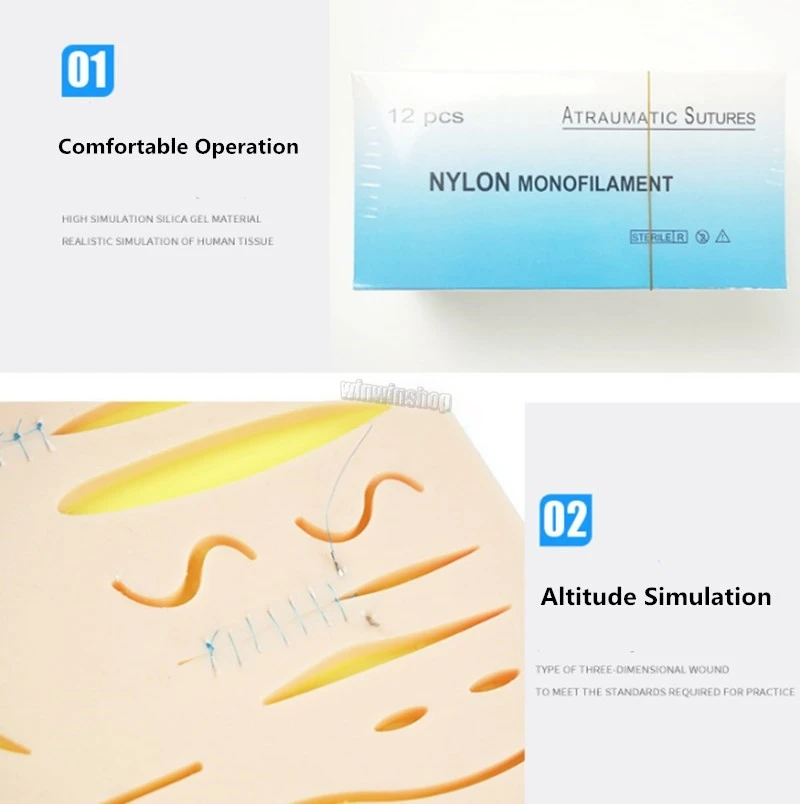 1 Набор/12 шт. медицинский нейлоновый моноволокн рукоделие для сшивания кожи