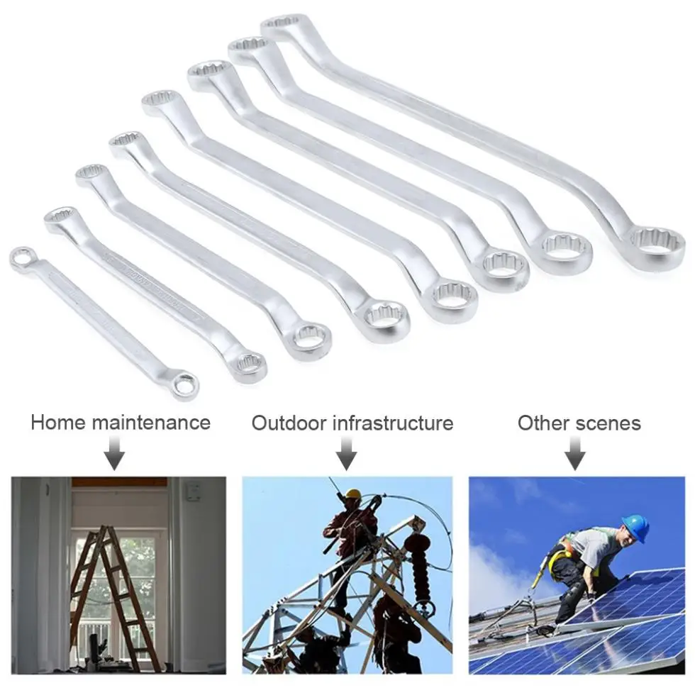 

8pcs/lot Double Ring Combination Spanner Set Reversible Ratchet Wrench Hand Tools for Installation / Maintenance