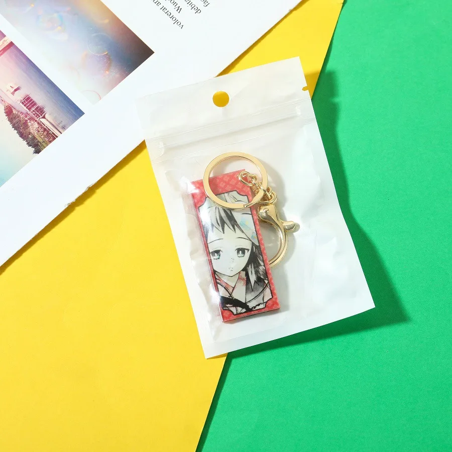 Anime Demon Slayer Kimetsu no Yaiba Keychains Acrylic Kamado Tanjirou Cosplay Double Sides Print Key Rings Bag Pendant Key Tings