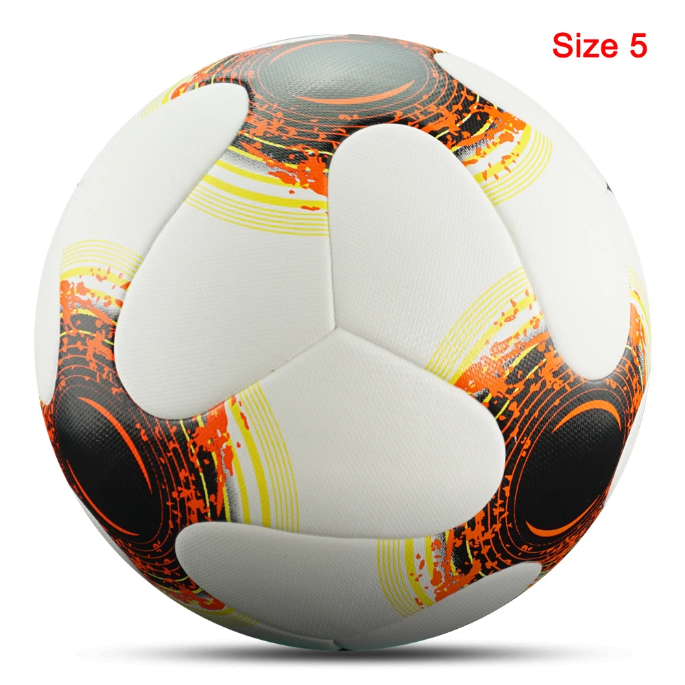 R-Orange White Size5 Российский профессиональный Размер 4 Размер 5 футбол PU бесшовный футбольный мяч цель командный матч тренировочные мячи Лига futbol bola - Цвет: R-Orange White Size5