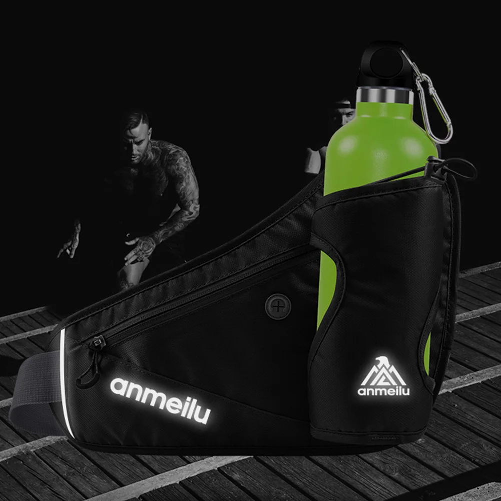 

Unisex Waist Bag Running Multifunction Jogging Water Bottle Holder Belt Cycling Adjustable Buckle Zipper Pocket Outdoor Sports