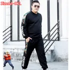 Спортивный костюм мужской с флисовой подкладкой, свитшот, повседневный флисовый костюм, белый костюм-двойка, размеры 6XL 7XL, 8XL 9XL, Осень-зима