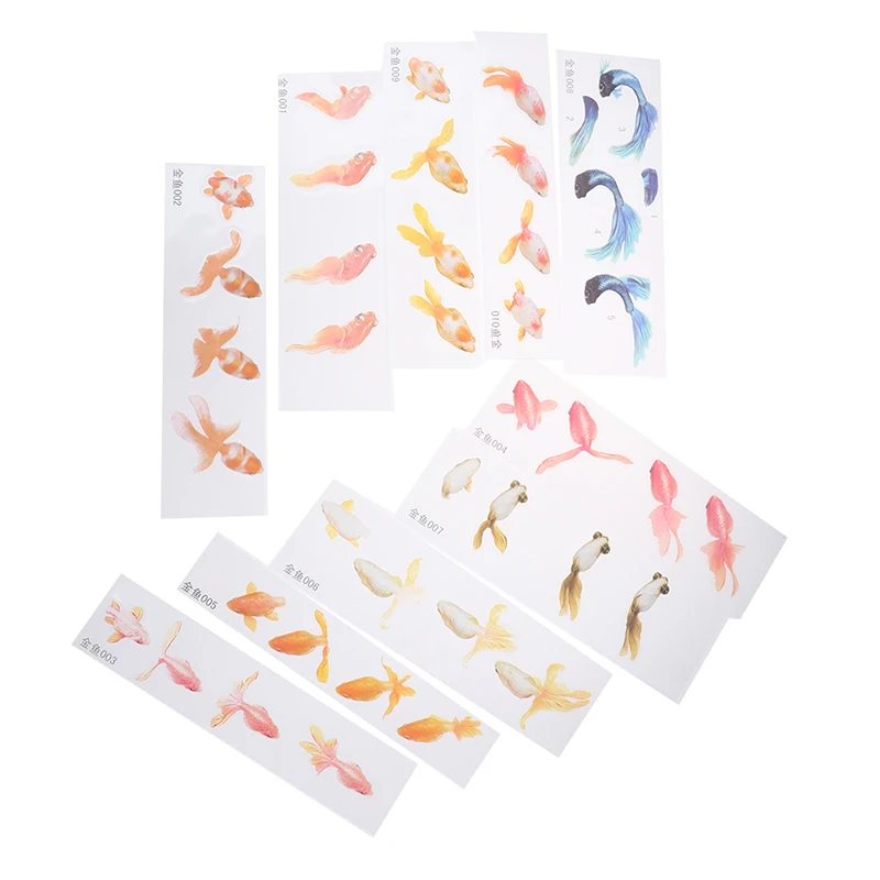 10 шт. 3D зеленые листья настоящая Золотая рыбка прозрачная водяная трава пленка