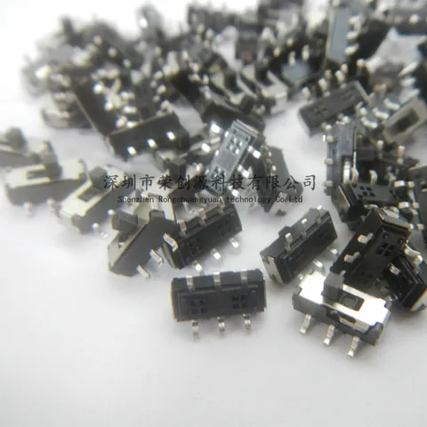 100 шт. 6-контактный маленький переключатель с ручкой высотой 2/3/4 мм, 2-уровневый вертикальный переключатель питания DVD