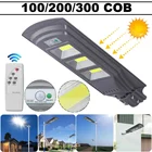 Уличный светильник на солнечной батарее, 120 Вт240 Вт360 Вт, 300 COB, 10000 мА  ч, уличный светильник, настенный светильник с пассивным инфракрасным радаром, управление движением и освещением для сада