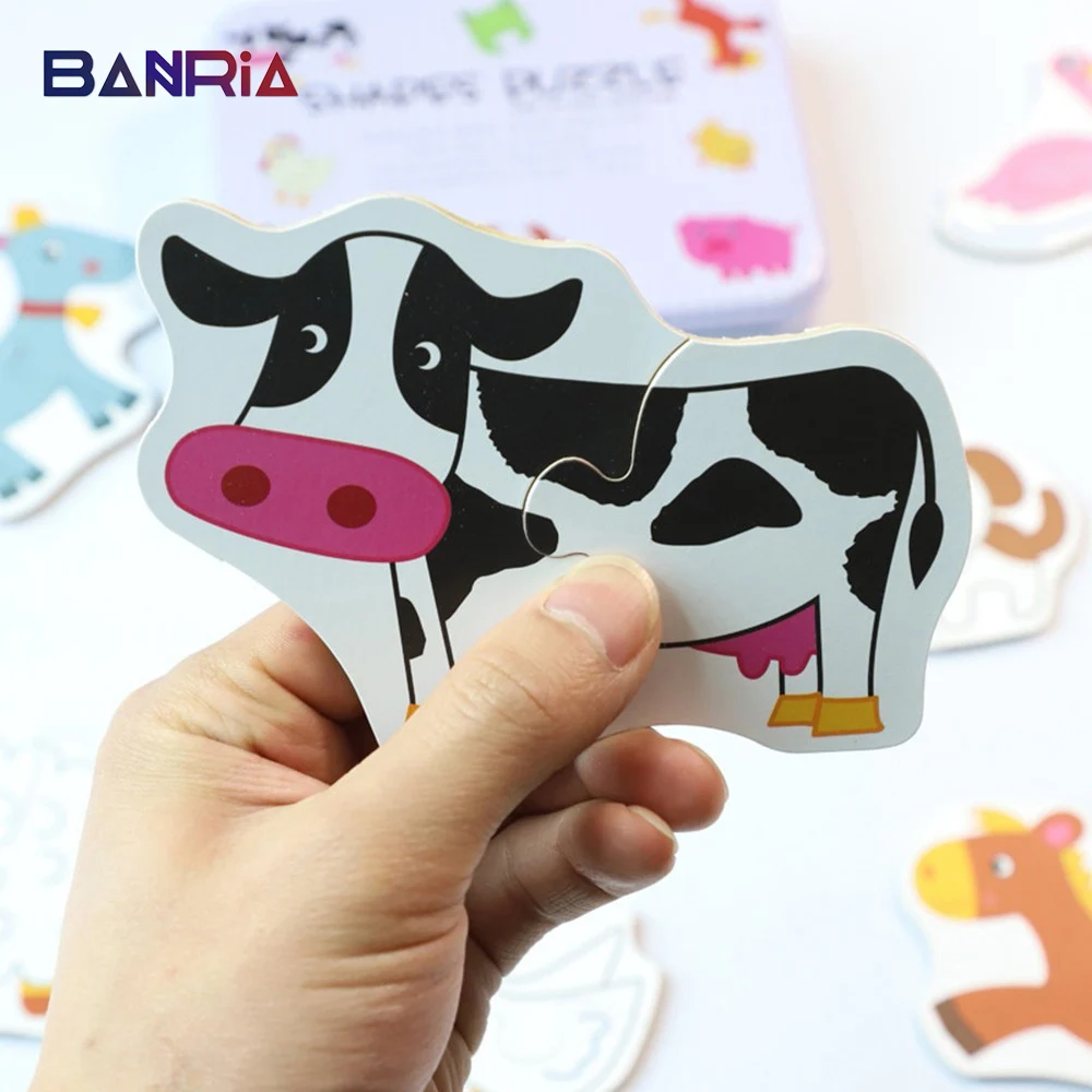 Wooden Toys Puzzle for Kids 3 years Animals/Vegetables/Fruits/Traffic Insects/Poultry Educational Kids Games Jigsaw