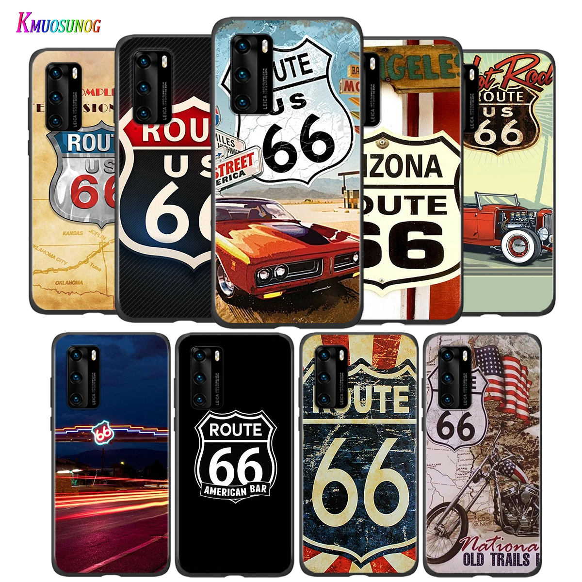 Силиконовый чехол America Route 66 для Huawei P8 P9 P10 P20 P30 Pro Lite 2019 mini P40 5G E Plus телефона |