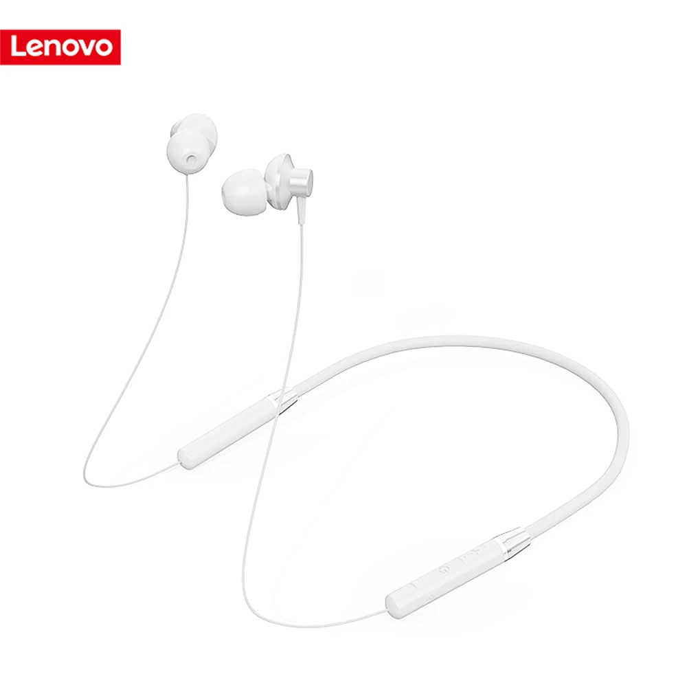 Оригинальные беспроводные наушники lenovo HE05, спортивные наушники с магнитным креплением, Bluetooth 5,0, снижение шума При звонках, 8 часов управления музыкой - Цвет: White