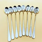 Ложка для зерновых, с гравировкой, из нержавеющей стали, с длинной ручкой, индивидуальная гравировка, столовые приборы кофейная ложка подарок