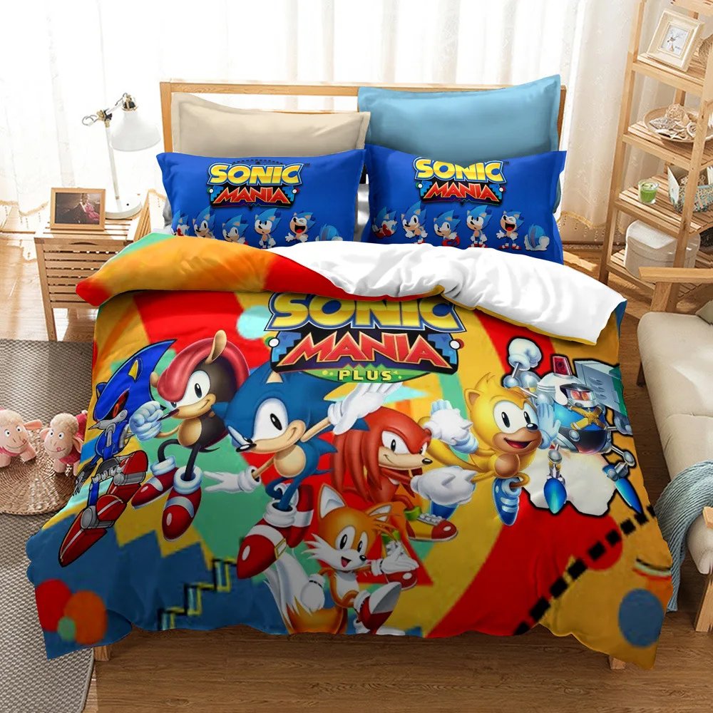 

3d Cartoon Bedding Set Hedgehog Sonic Character Duvet Cover Sets Cotton Bed Linen Pillowcases Twin Full Queen King Free Shipping