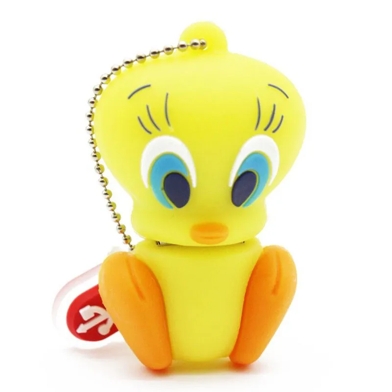 USB флэш-накопитель 32 GB желтая утка USB2.0 64 Гб памяти 4 GB 8 GB 16 GB флэш-накопитель подарок мультфильм 128 GB флешки резиновые U диска