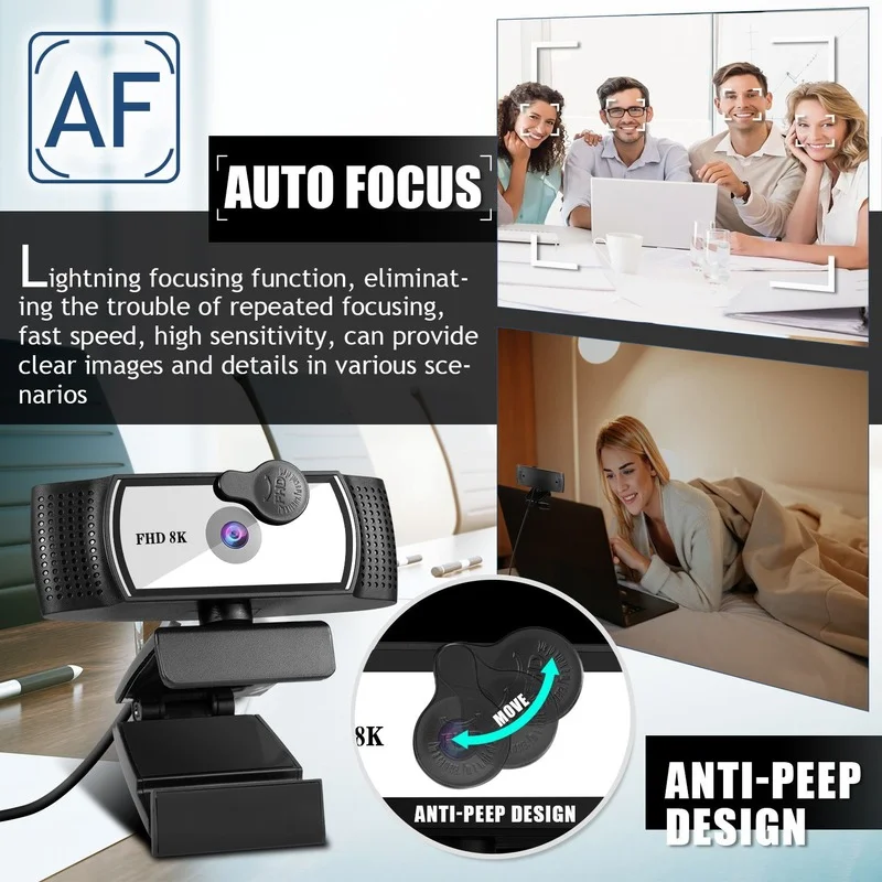 8k4k autofocus webcam 1080p camera hd network usb live broadcast 2k driver free laptop computer web cam camera wihe microphone free global shipping