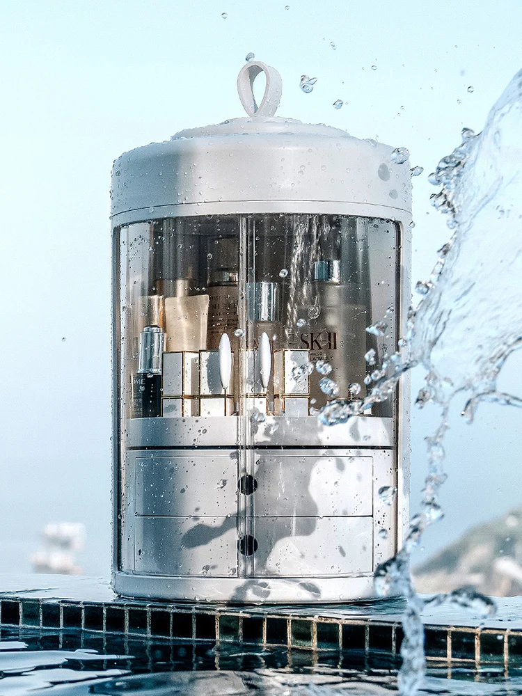 Горячая вращающаяся косметическая коробка для хранения губной помады двойная