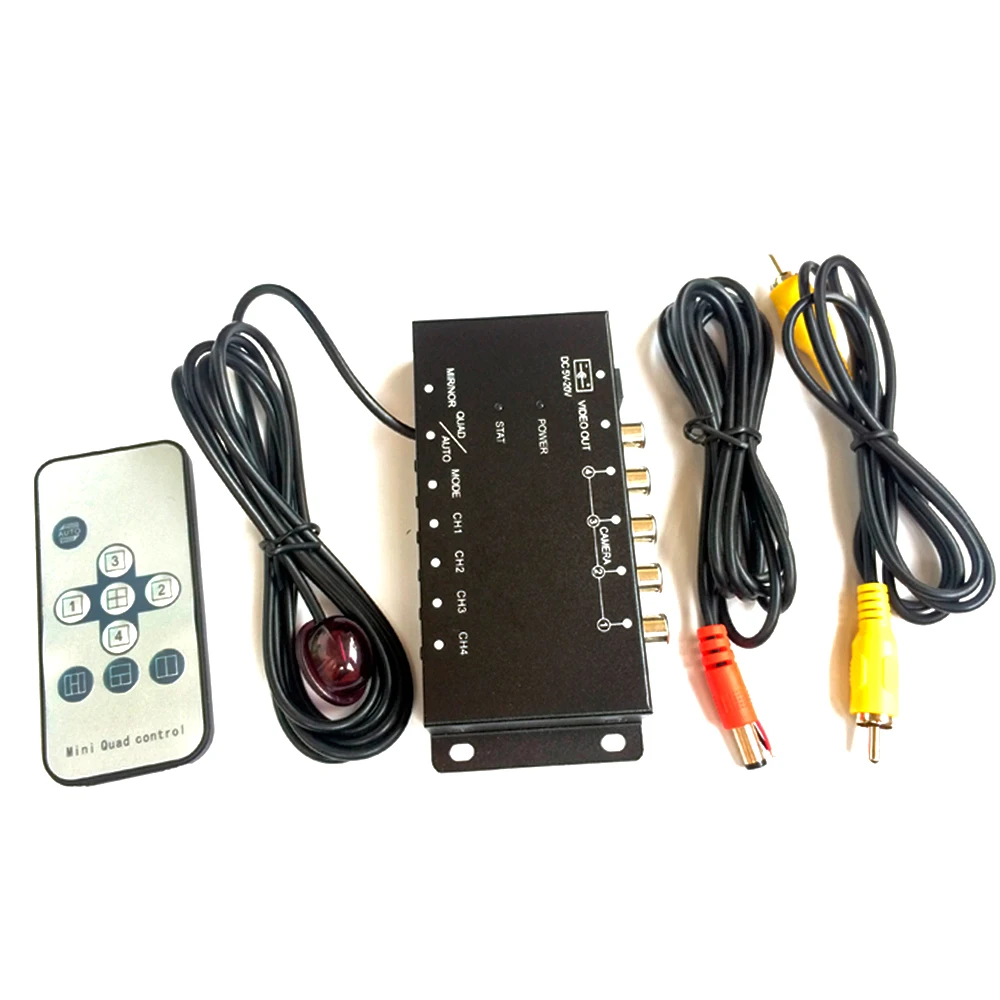 

IR control 4 Cameras Video Control Car Cameras Image Switch Combiner Box For Left view Right view Front Rear Parking Camera Box