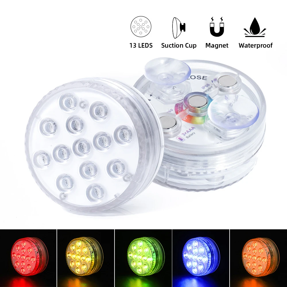 

Pool Lamp 13LED Lights With Remote Color Changing Waterproof Underwater Lights for Dancing Party Fish Tank Fountain Decoration
