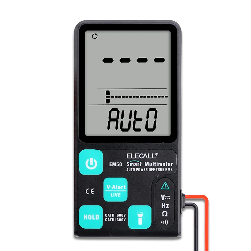 ELECALL EM50 ультра-тонкий большой дисплей Цифровой мультиметр True RMS вольтметр напряжение NCV тестер сопротивления большой экран