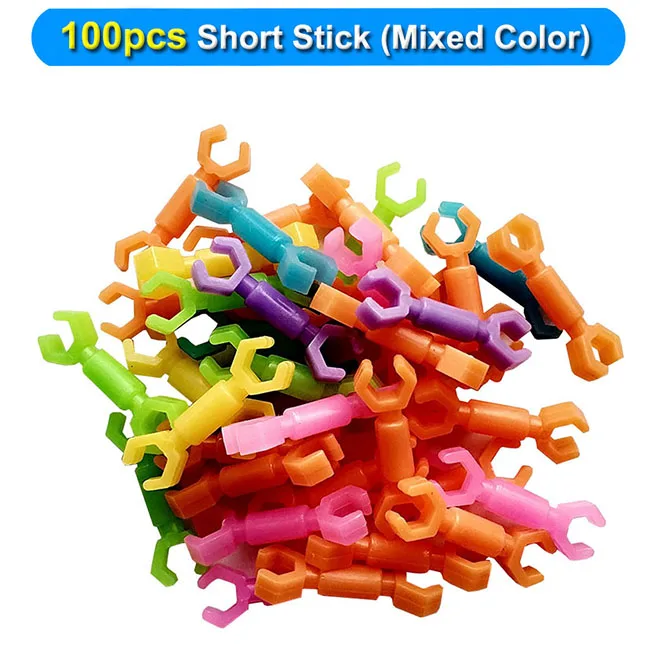 100pcs Short Sticks 100/880 шт. клеевые карандаши новые сборные строительные блоки для детей стека палочки игрушки Смарт различными видами профилей стержни игрушка «сделай сам» для детей E1-5 - Цвет: 100pcs Short Sticks