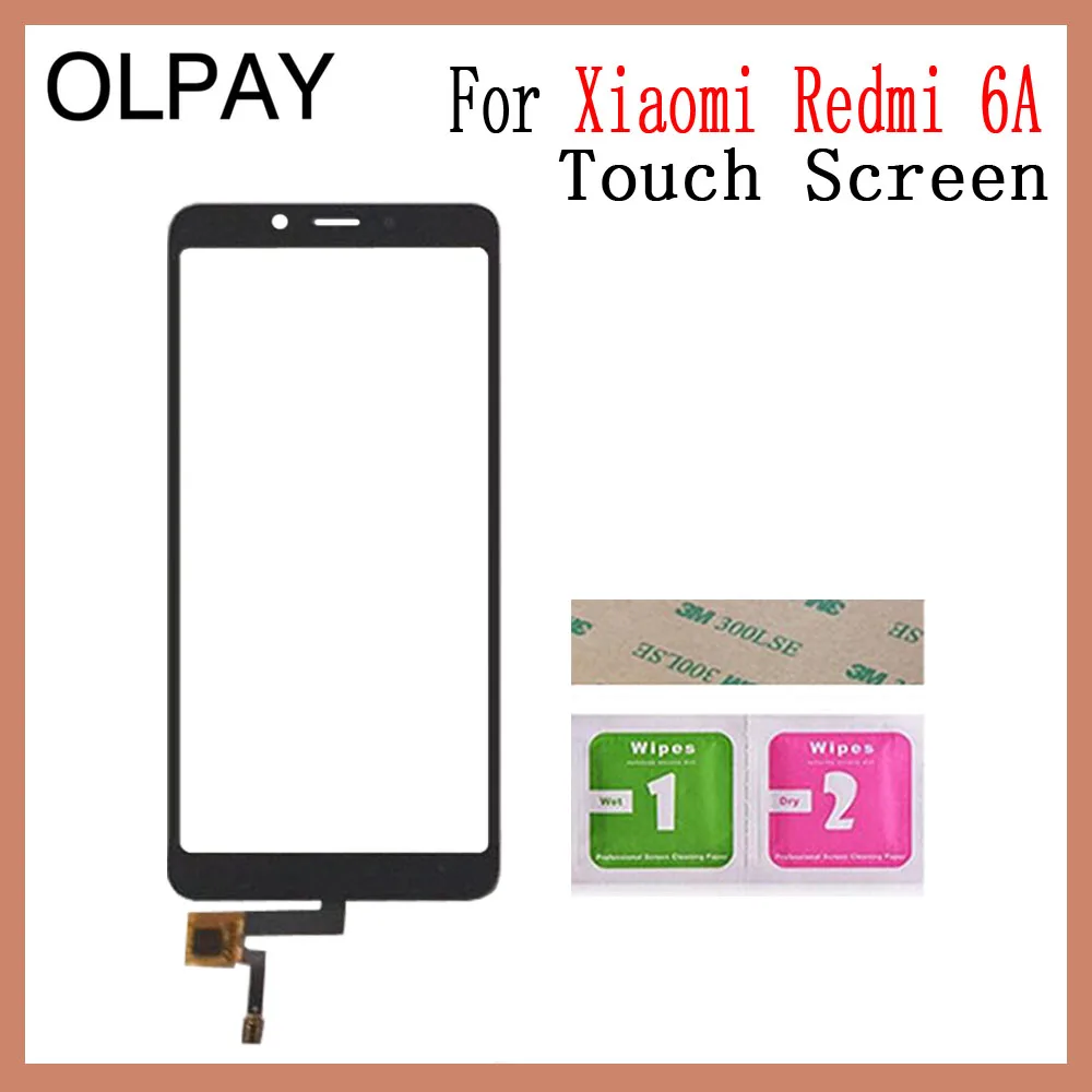 Redmi 6A Black Для Xiao mi Red mi 6A Red mi 6 Pro Сенсорный экран дигитайзер для Xiaomi mi A2 Lite Сенсорная панель Сенсорный экран сенсор переднее стекло - Цвет: Redmi 6A Black