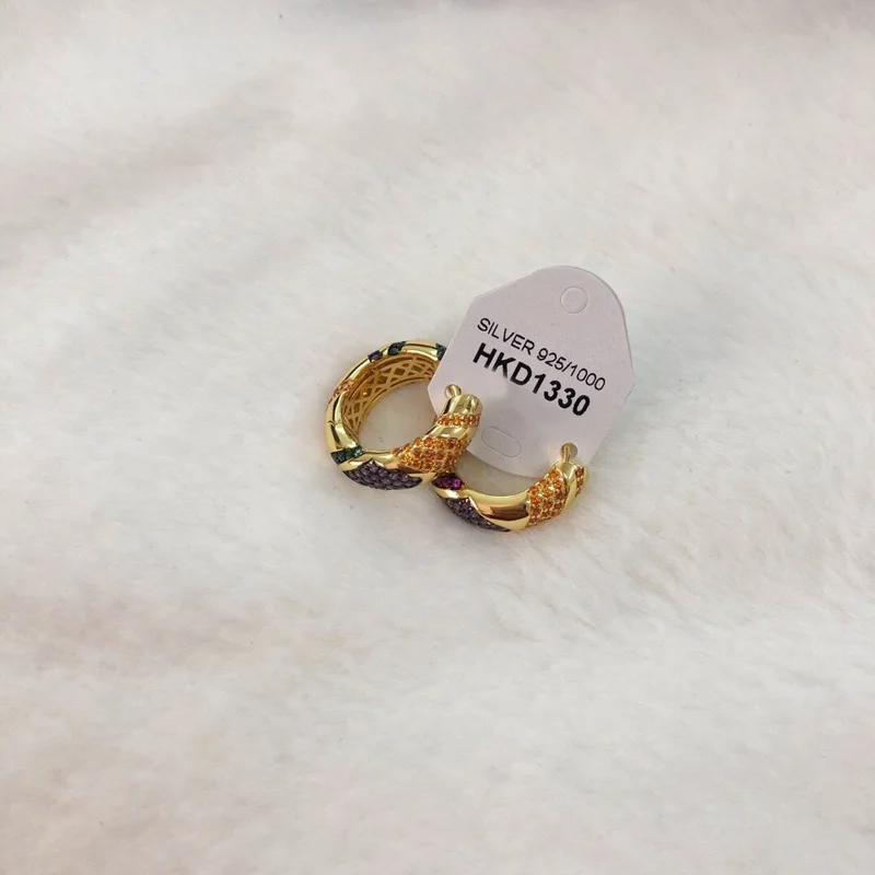 Модный шарм копия 1:1 желтый разноцветный обруч серьги женские роскошные