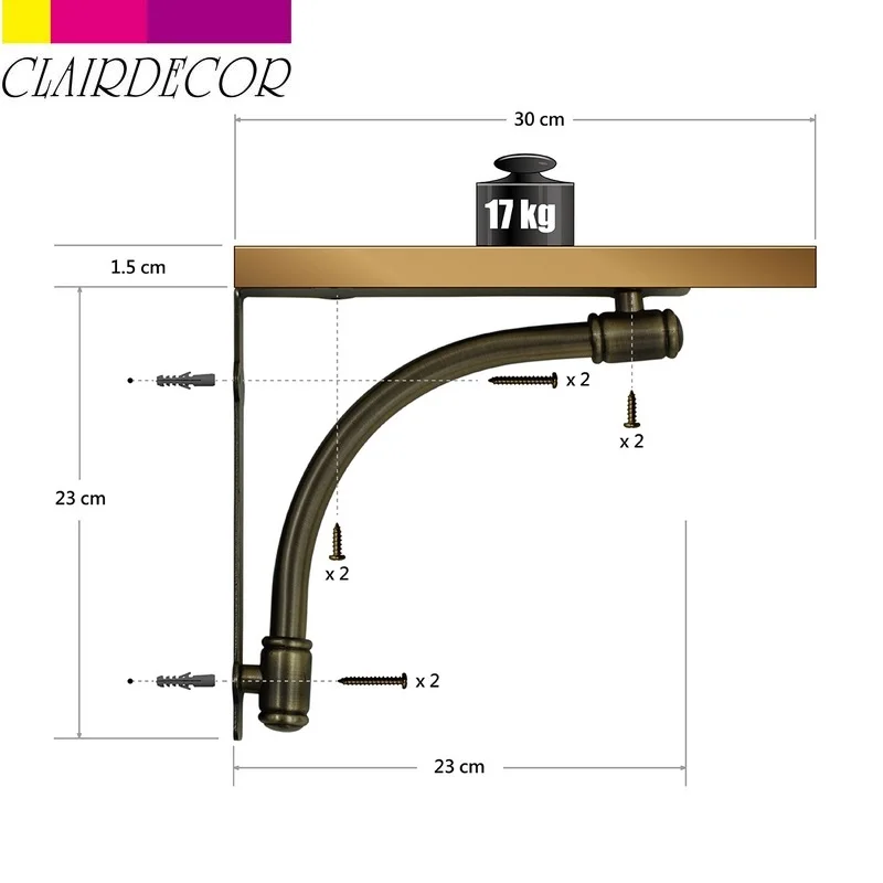 2pcs Shelf Bracket Classic Decorative Right Angle for Commodity Furniture Fittings Hardware | Обустройство дома