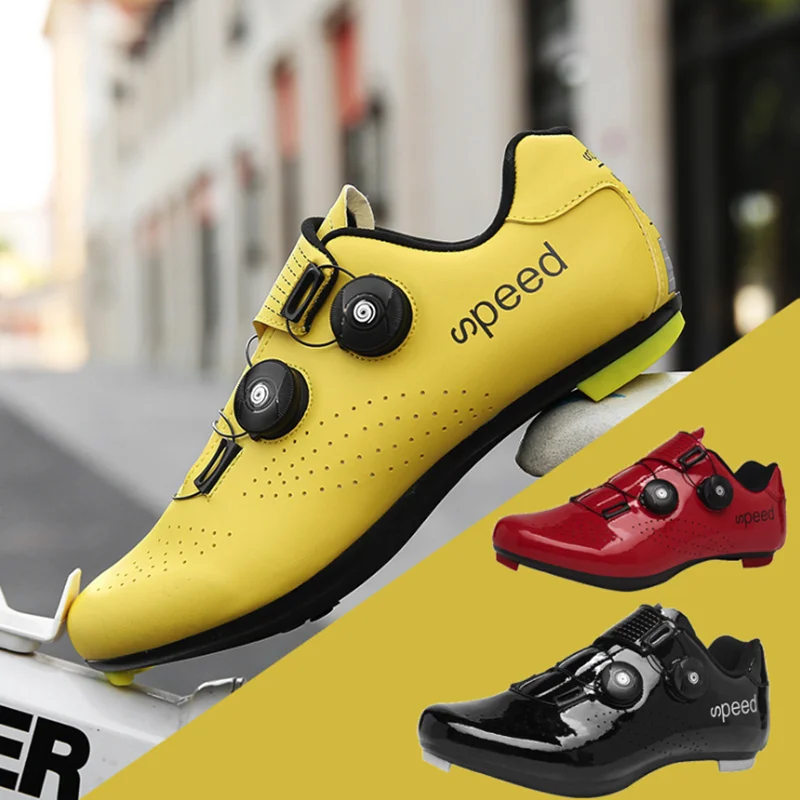 Murah Sepatu Bersepeda Jalan Warna-warni Reflektif Warna Berubah Sepeda Gunung Profesional Bernapas Sepeda Balap Self-Locking Sepatu