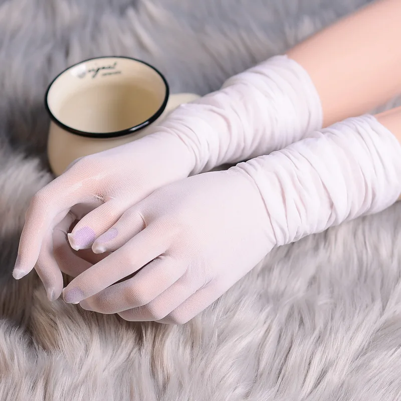 

Seamless Sexy Long Gloves Sheer See Through Sexy Driving Glove Smooth Pantyhose Tights Stockings Affordable Candy Color Gay Wear