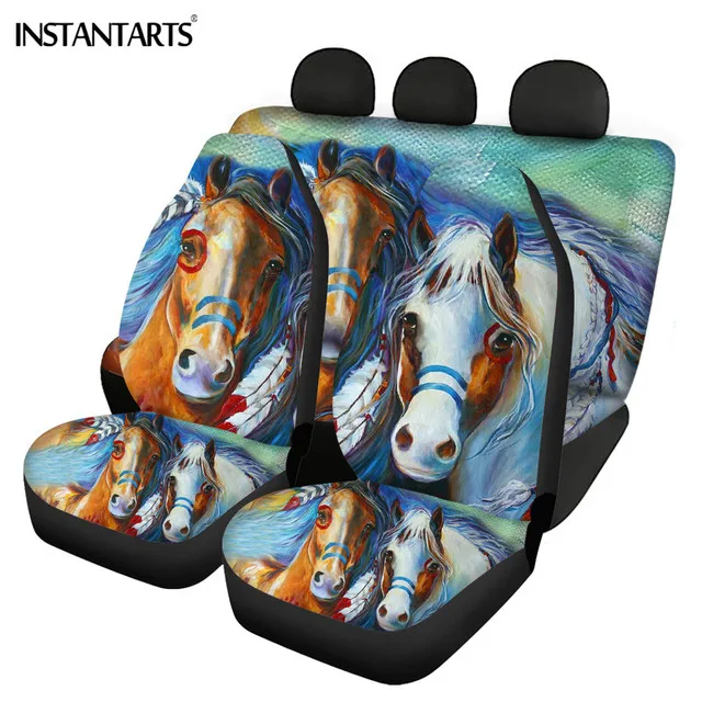 Anti-slip Auto Seat Cover Car Seat Protector Cover 3D Crazy Horse Printed Full Car Set Of Customized Design High Quality Cover